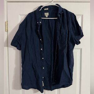 J. Crew Dark Blue Casual Button Down Shirt
